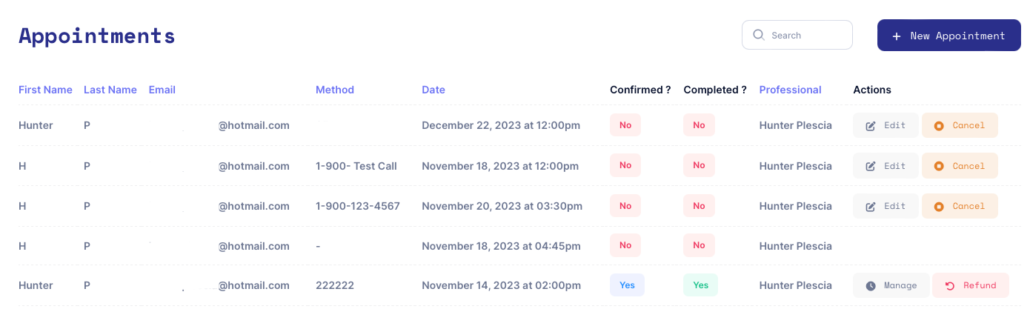 Appointment Dashboard